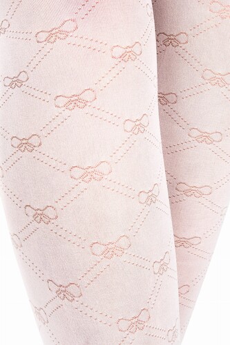 Rajstopy Noviti RM011 Natalia 3D 30 den 104-158 biały-kokardki 152-158