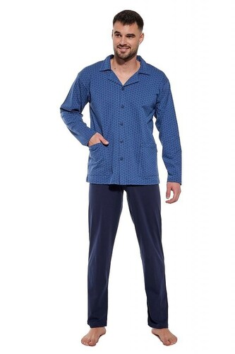 Piżama Cornette 114/66 dł/r M-2XL męska rozpinana jeans S