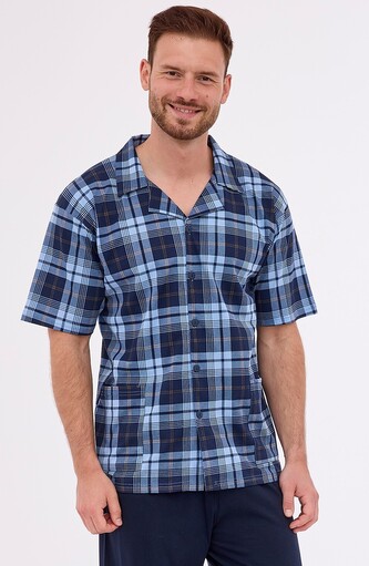Piżama Cornette 318/52 kr/r 3XL-5XL męska rozpinana granatowy 5XL