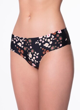 Figi Julimex Tanga Peggy Brown S-XL czarny-wzór XL