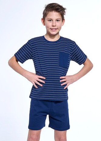 Piżama Cornette Young Boy 218/118 Lagoon kr/r 134-164 granatowy 146-152