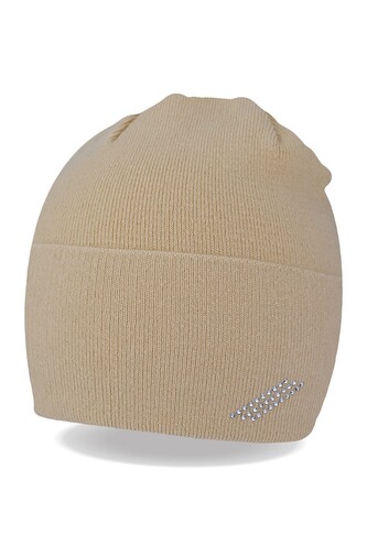 Czapka Noviti CZ083 Cekiny damska beżowy 54-58 cm