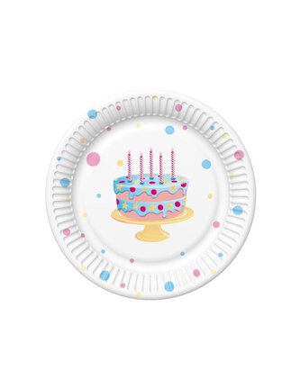 Papírový talíř velký - B´day Cake with Balloons