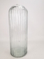 Skleněná váza proužek reliéf z recyklovaného skla 37x14,5 cm, 2. jakost