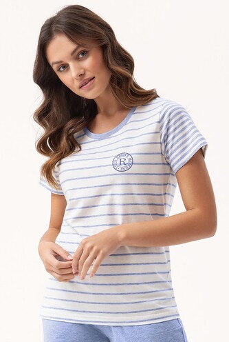 Piżama Luna 696 kr/r 3XL L24 damska niebieski 3XL