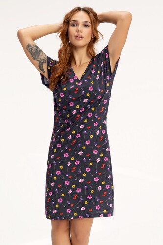 Koszula Luna 079 kr/r M-2XL L23 granatowy XL