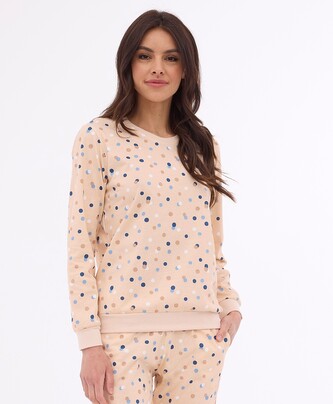 Piżama Cornette 163/378 Maya dł/r S-2XL damska beżowy XXL
