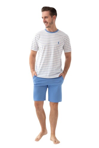 Piżama Luna 808 kr/r 3XL męski niebieski 3XL