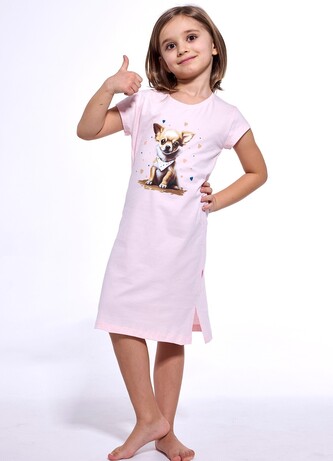 Koszula Cornette Kids Girl 493/112 Chihuahua kr/r 98-128 różowy 122-128