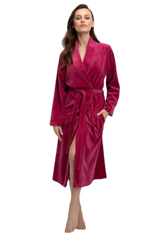 Szlafrok Luna 371 Velour M-XL damski bordowy M