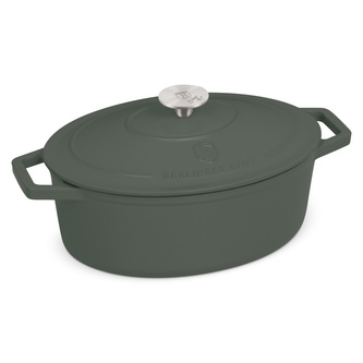 BERLINGERHAUS Pekáč litinový s poklicí 30 cm Matte Green Collection BH-6545
