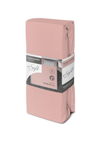 PRZEŚCIERADŁO SOFT 90X200+25 JERSEY GUMKA RÓŻOWY BAW.