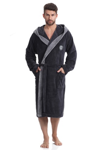 Szlafrok L&L George 3XL męski grafitowy 3XL-188/130/124