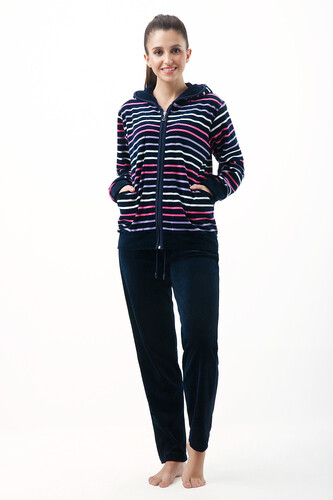 Dres Luna 341 Velour M-2XL damski granatowy XL