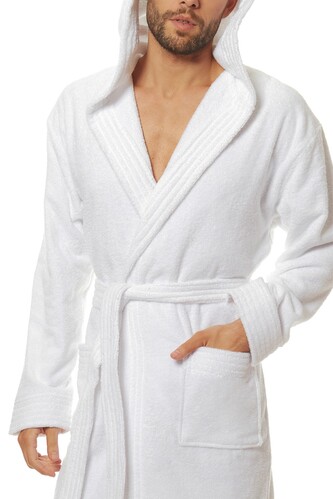 Szlafrok L&L 2103 M-2XL męski biały M-170/112/112