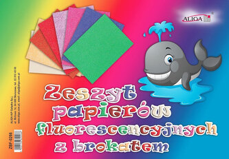 Barevné papíry B5/8 ks fluo brokát