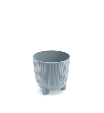 Plastový květináč RYFOS N  s nožičkami světle šedý matný, varianta 12,6 cm