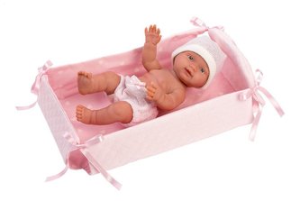 Lalka 26300 bobas z łóżeczkiem 26cm