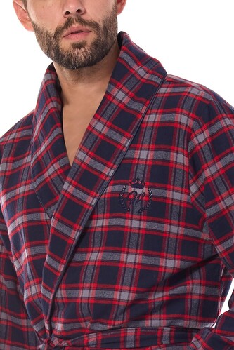 Szlafrok L&L 2470 Ben M-2XL granatowy L-176/116/112