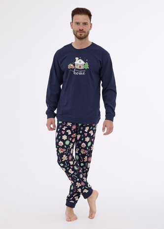 Piżama Cornette 115/256 Home dł/r S-2XL męska granatowy XXL