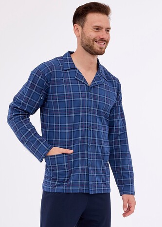Piżama Cornette 114/74 dł/r M-2XL męska rozpinana jeans XXL