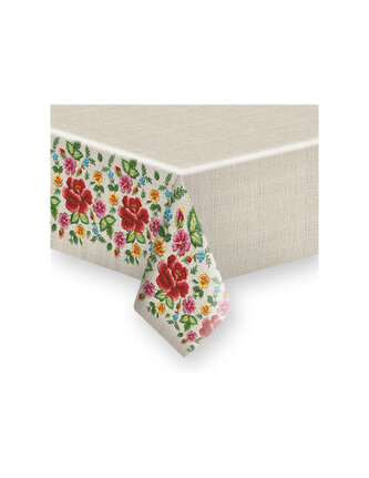 Papírový ubrus 180 cm Roses Mountain Embroidery Folk