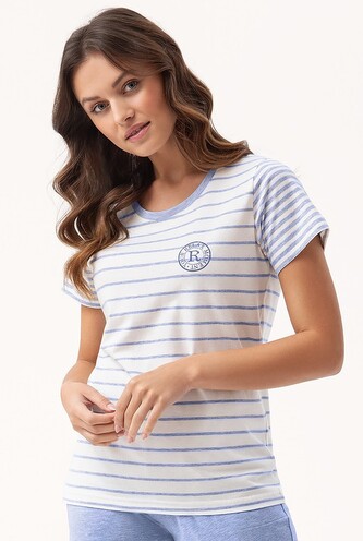 Piżama Luna 696 kr/r M-2XL L24 damska niebieski L