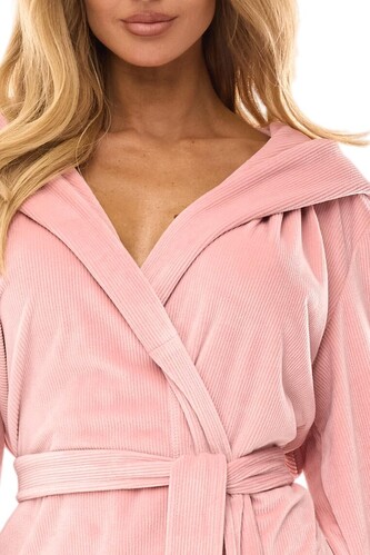 Szlafrok L&L 2509 Luna S-XL damski róż pudrowy L-170/102/110