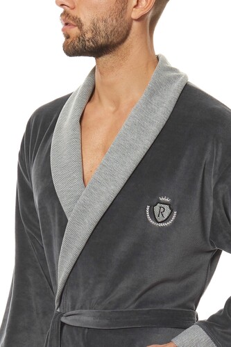 Szlafrok L&L 9101 BJ M-2XL męski grafitowy M-170/112/118