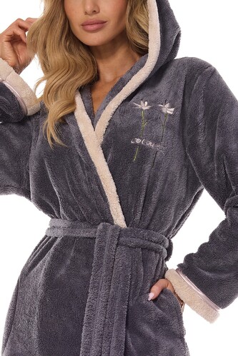 Szlafrok L&L 2419 Tess długi S-2XL damski onyx M-164/98/106