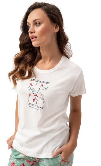 Piżama Luna 641 kr/r M-2XL L24 damska kremowy XXL