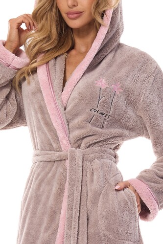 Szlafrok L&L 2419 Tess długi S-2XL damski opal XL-171/106/114