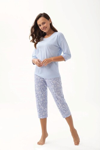 Piżama Luna 343 3/4 M-2XL damska niebieski XXL
