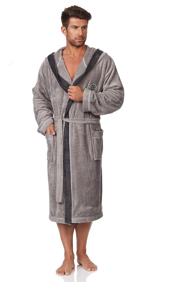 Szlafrok L&L George M-2XL męski szary L-176/116/112