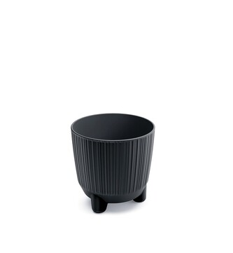 Plastový květináč RYFOS N s nožičkami antracitový matný, varianta 12,6 cm