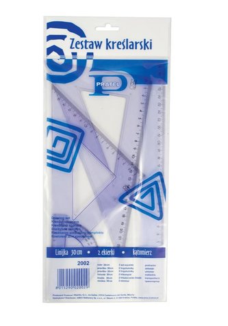 Zestaw kreślarski z linijką 30cm PRATEL