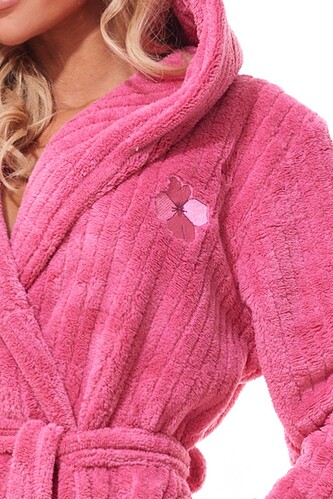 Szlafrok L&L 2313 Mag długi S-2XL damski wiśniowy L-170/102/110