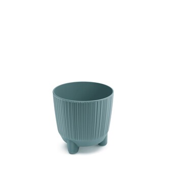 Plastový květináč RYFOS N  s nožičkami odstín skandinávská modř matný, varianta 12,6 cm