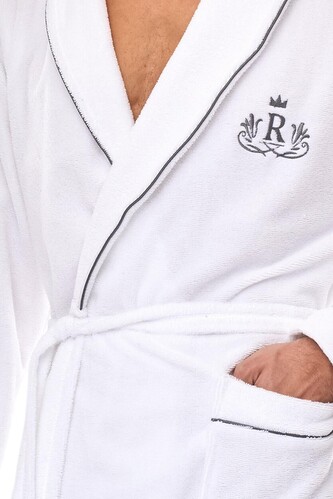 Szlafrok L&L 2523 M-2XL męski biały L-176/116/112