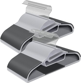 Sada 50 ks plastových ramínek Vero šedá