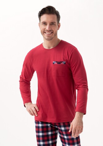 Piżama Luna 805 dł/r M-2XL Z24/25 męska bordowy XL