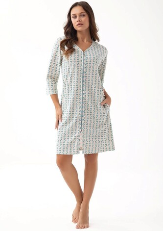 Szlafrok Luna 392 3XL L24 damski miętowy geometria 3XL