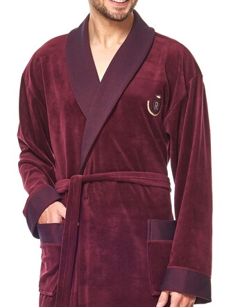 Szlafrok L&L 9101 BJ M-2XL męski bordowy XXL-188/124/116