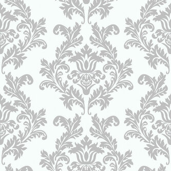 Ubrousky MAKI L (20ks) White & Silver Wallpaper