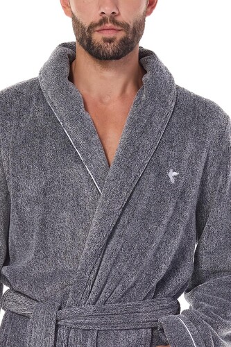 Szlafrok L&L 2451 Pegasus M-2XL męski grafitowy L-176/116/112