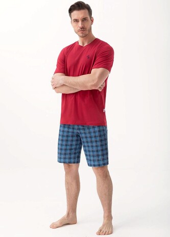 Piżama Luna 803 kr/r M-2XL męska bordowy M