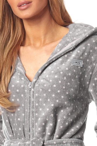 Szlafrok L&L 9156 ZPPR długi damski S-2XL grafitowy XL-171/106/114