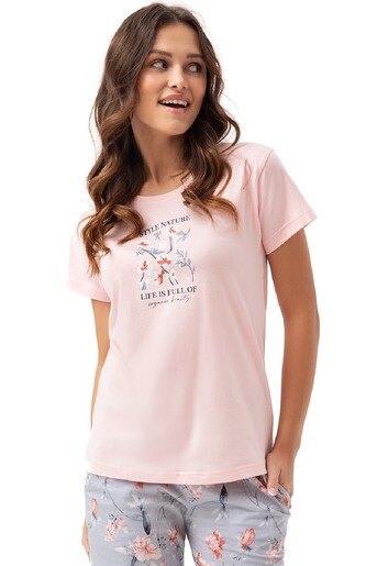 Piżama Luna 641 kr/r M-2XL L24 damska różowy XXL