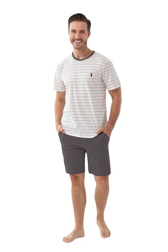 Piżama Luna 808 kr/r M-2XL męska szary XL