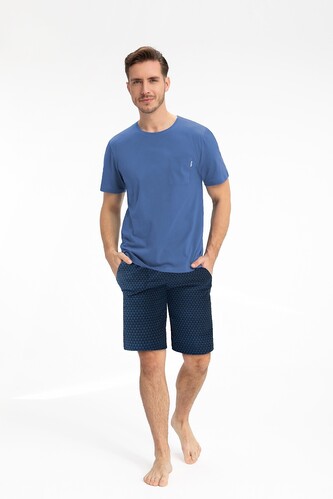 Piżama Luna 807 kr/r M-2XL męska niebieski ciemny XL